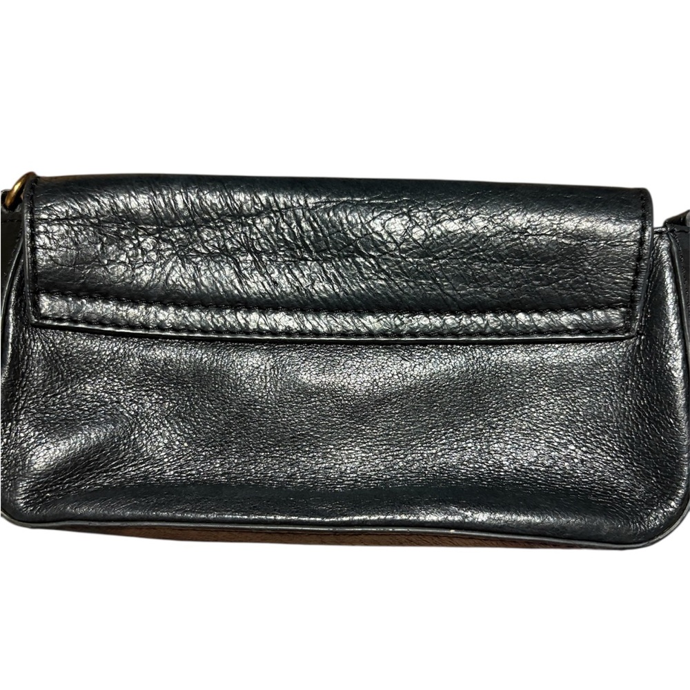 Tory Burch Black Leather Clutch with Gold Emblem - Picture 2 of 2